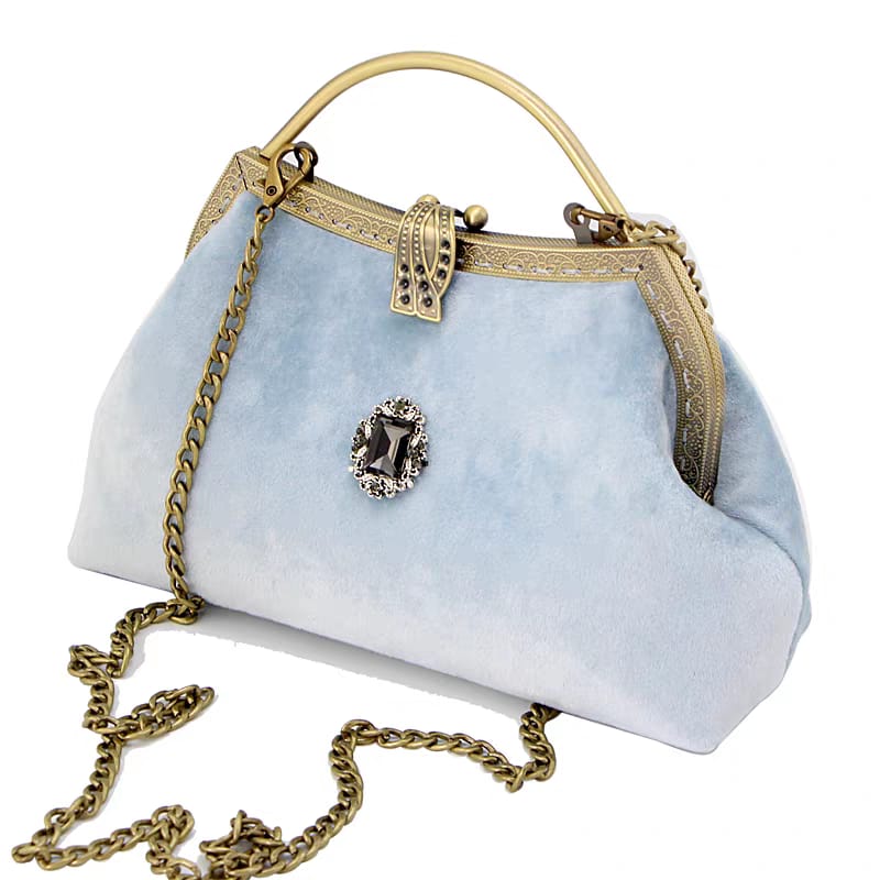 Sac à Main Vintage Bleu Ciel Élégant 💎