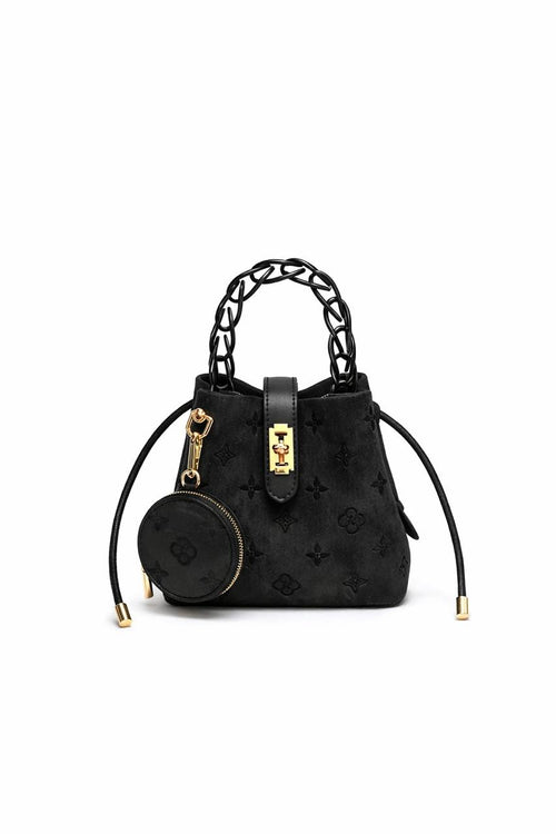 Sac à main femme– Sac seau élégant avec chaîne et pochette assorti